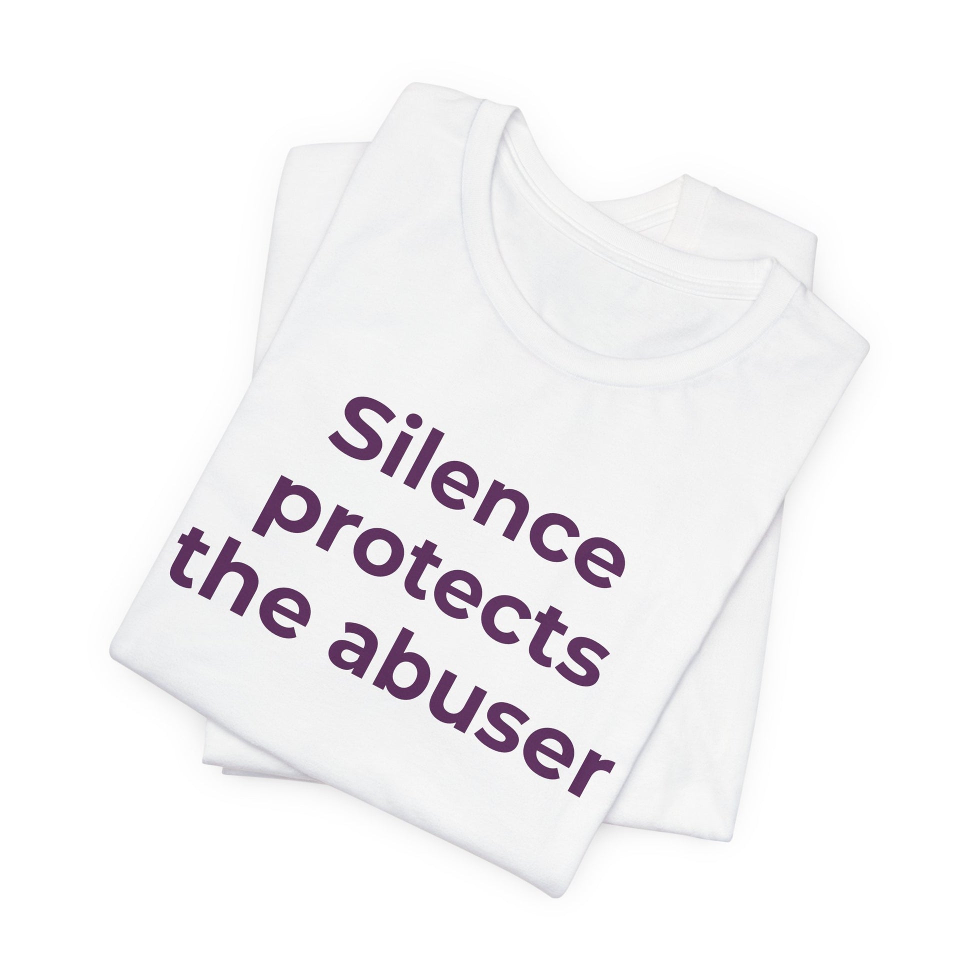 Domestic Violence Awareness T-Shirt - Silence Protects the Abuser - Wear What You Stand For Products