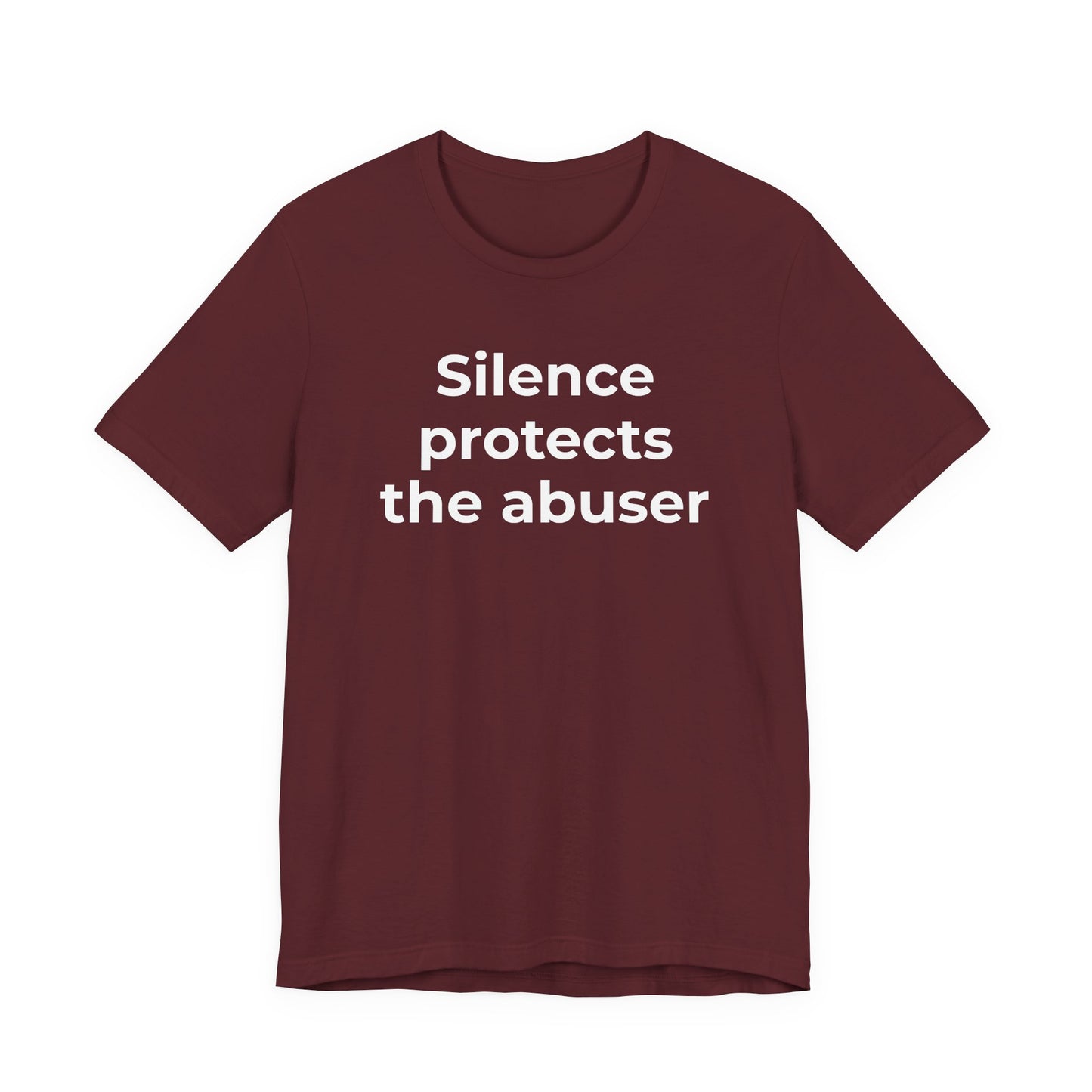 Domestic Violence Awareness T-Shirt - Silence Protects the Abuser - Wear What You Stand For Products