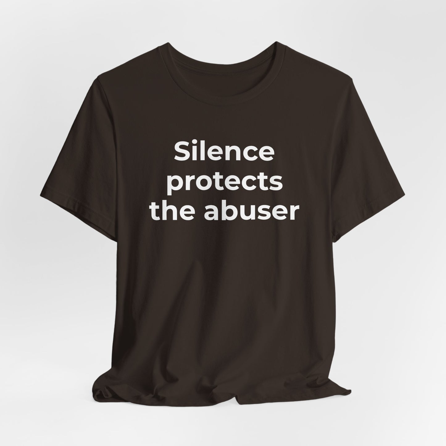 Domestic Violence Awareness T-Shirt - Silence Protects the Abuser - Wear What You Stand For Products