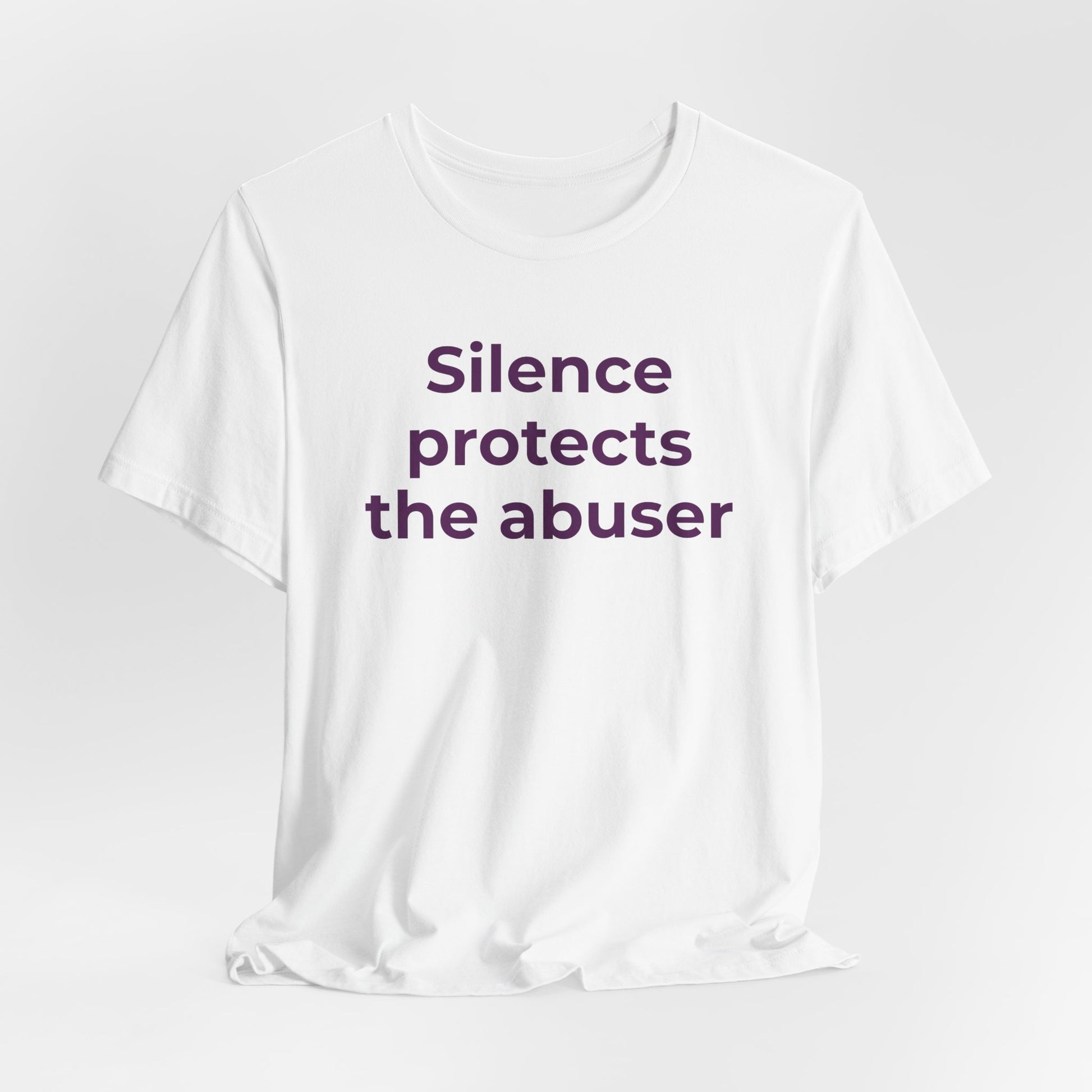 Domestic Violence Awareness T-Shirt - Silence Protects the Abuser - Wear What You Stand For Products