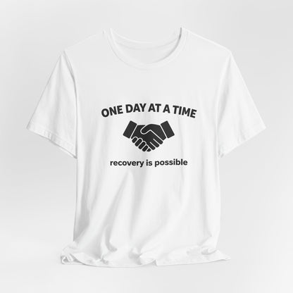 Addiction T-Shirt - One Day at a Time with Diagram - Wear What You Stand For Products