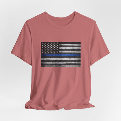 First Responders T-Shirt - Blue Line Flag - Wear What You Stand For Products