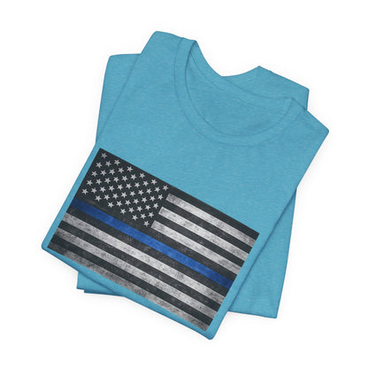 First Responders T-Shirt - Blue Line Flag - Wear What You Stand For Products