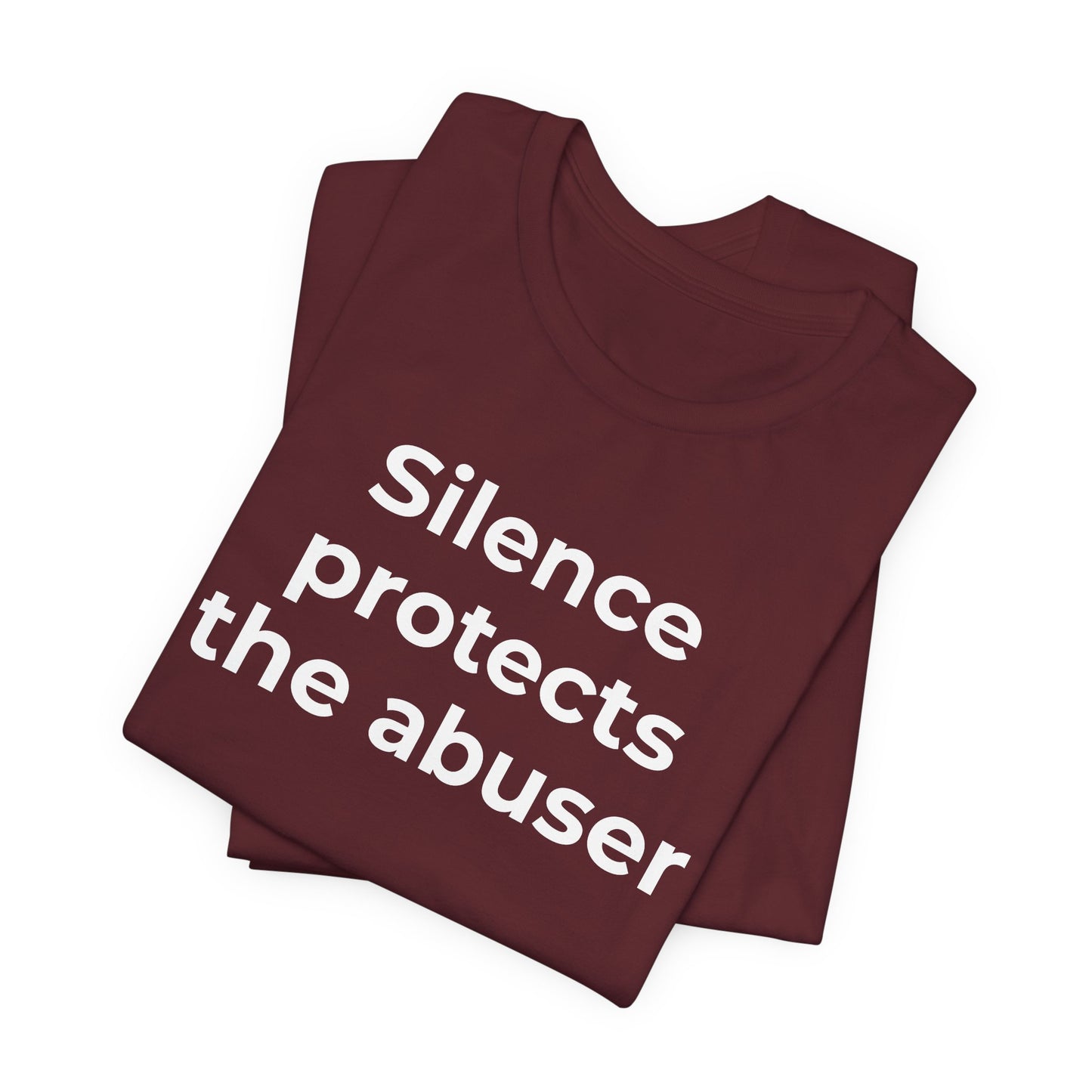 Domestic Violence Awareness T-Shirt - Silence Protects the Abuser - Wear What You Stand For Products