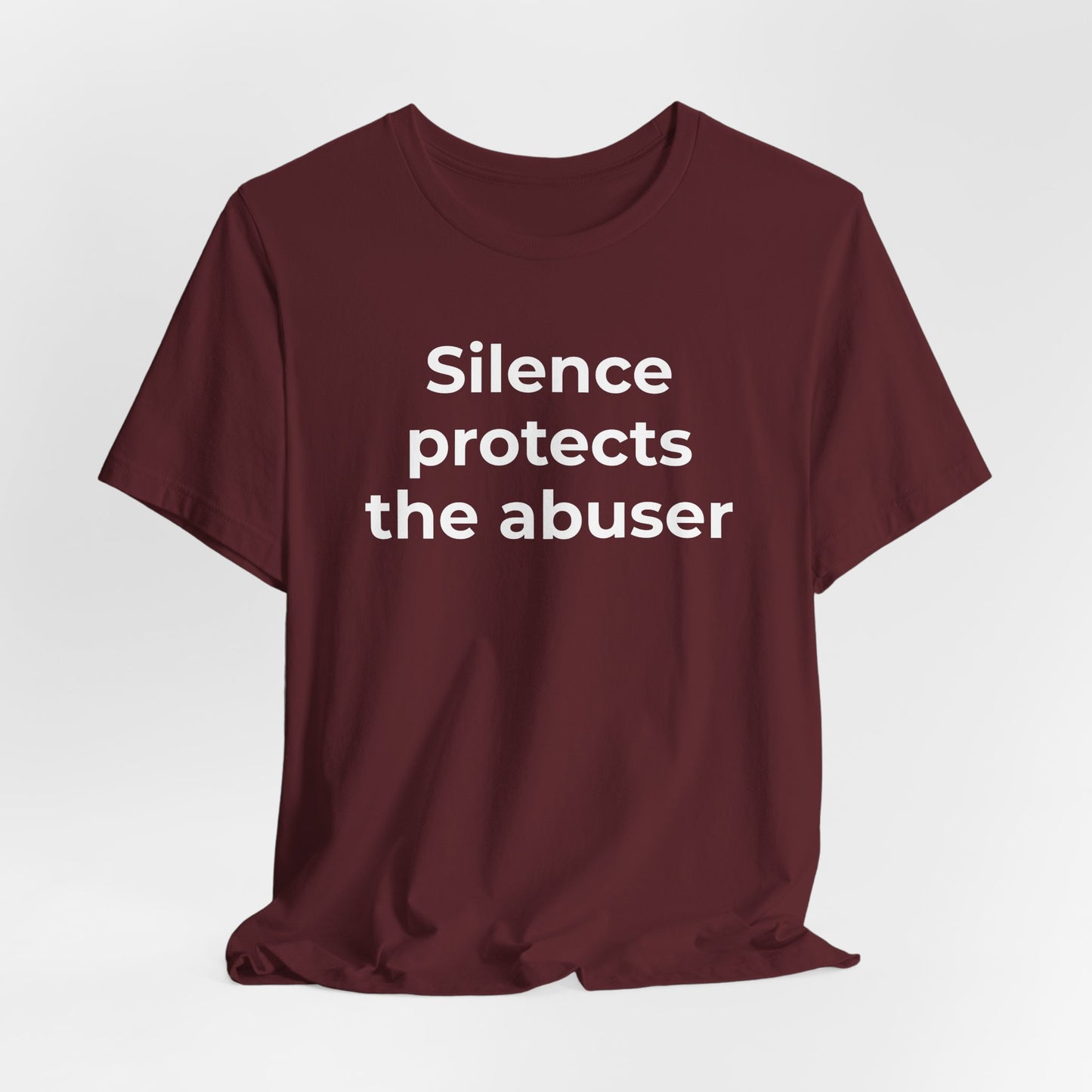 Domestic Violence Awareness T-Shirt - Silence Protects the Abuser - Wear What You Stand For Products