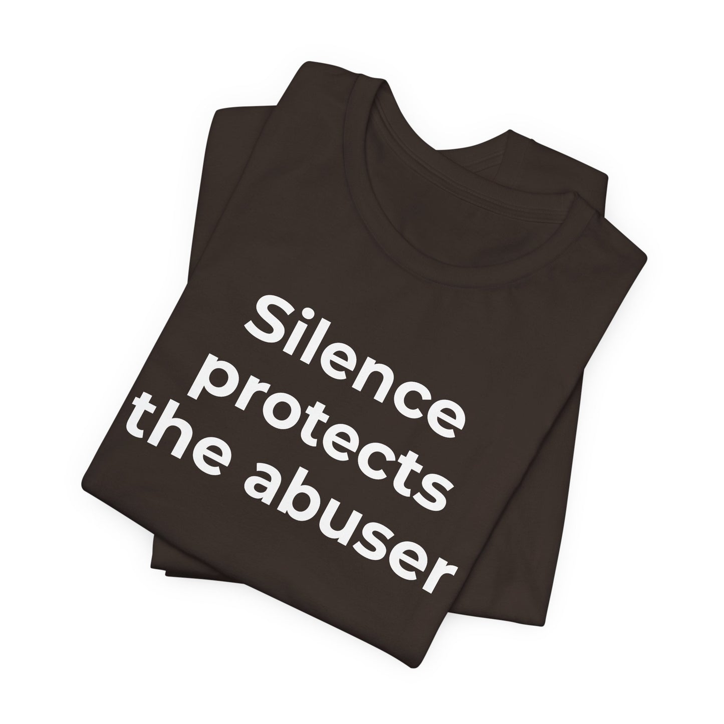 Domestic Violence Awareness T-Shirt - Silence Protects the Abuser - Wear What You Stand For Products