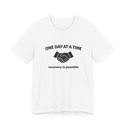Addiction T-Shirt - One Day at a Time with Diagram - Wear What You Stand For Products